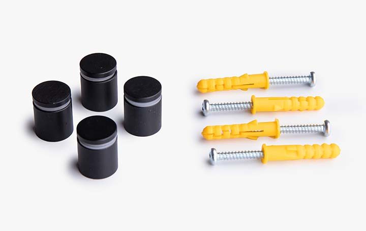 Abstandshalter Aluminium schwarz, 4 Stück